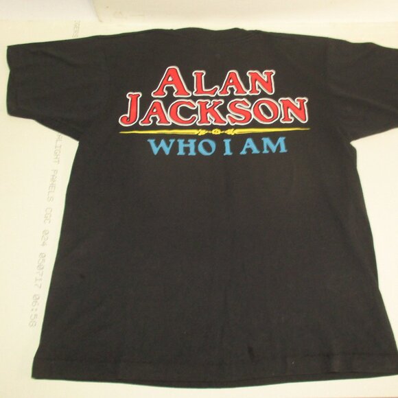 Vintage 1994 Alan Jackson Who I Am Country Music T Shirt Black Made In USA Sz L - Picture 5 of 5
